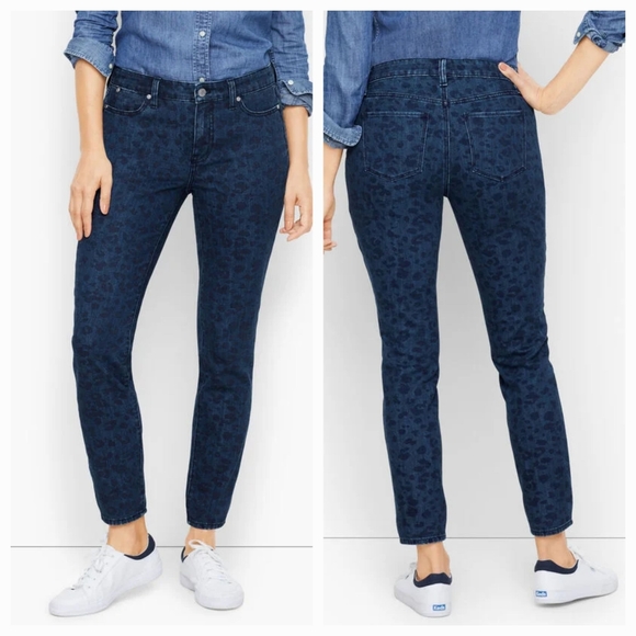 Talbots Animal Print Slim Ankle Jeans. Size 12 - Picture 1 of 8